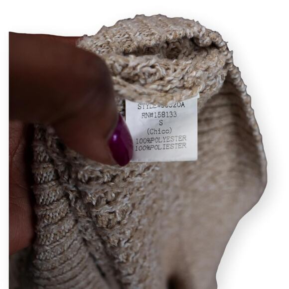 Staccato Beige Hoodie Pullover Button Sweater S - Picture 3 of 11